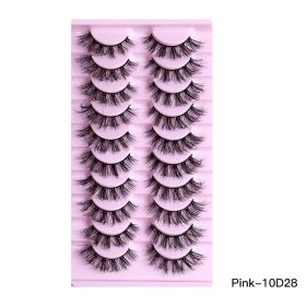 10Pairs Of Natural Thick Curly Eyelashes (Option: 10D28)