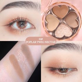 Portable Pearlescent Waterproof Daily Earth Color Lucky Four-leaf Clover Eyeshadow (Option: 2Color)