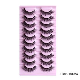 10Pairs Of Natural Thick Curly Eyelashes (Option: 10D24)