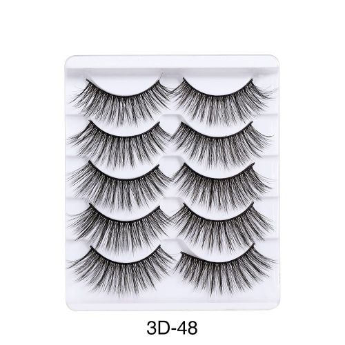 5 Pairs Of Natural Curly And Dense Three-dimensional Simulation 3D False Eyelashes