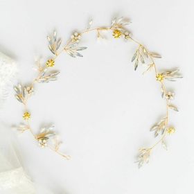Simple European Style Korean Hairband Soft Crown (Color: Golden hairband)