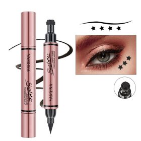 Stamp Pattern Double End Liquid Eyeliner for Perfect Wing Cat Eyes Stamp Eyeliner (Color: 01)