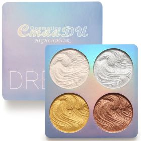 Highlighter Palette Illuminator Powder Palette White Highlighter Baked Waterproof Long Lasting Brilliant Lighten Skin Makeup Palette (Color: 01)