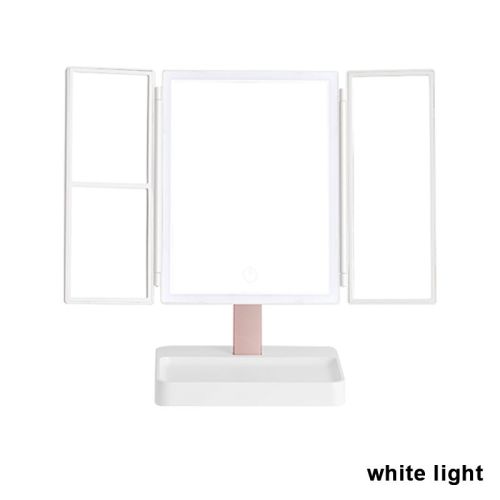 Rechargeable Foldable Makeup Mirror With LED Light 360° Adjust Wireless 1-3X Magnifying 3 Tone Light Desktop Vanity Table Mirror Rechargeable Foldable Makeup Mirror With LED Light 360° Adjust Wireless 1-3X Magnifying 3 Tone Light Desktop Vanity Table Mirror