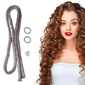 Heatless Small Curling Rod Headband, No Heat Thin Curling Headband (Color: Gray)