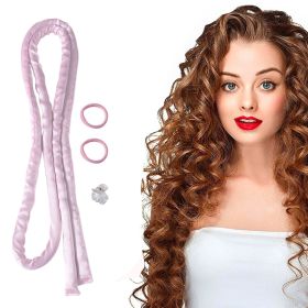 Heatless Small Curling Rod Headband, No Heat Thin Curling Headband (Color: Light Pink)