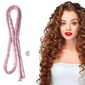Heatless Small Curling Rod Headband, No Heat Thin Curling Headband (Color: Dark Pink)
