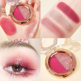 Matte Tangerine Gold Glitter Duo Eyeshadow Palette (Color: Pink)